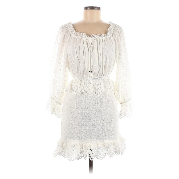 NEW SPELL & THE GYPSY COLLECTIVE Spell
Daisy Chain Ruched Mini Dress White Polka - Picture 7 of 14